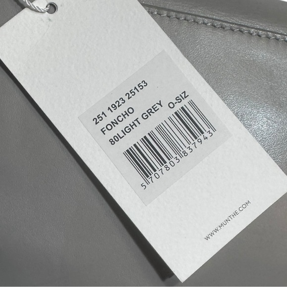 MUNTHE Foncho Light Gray Leather Shoulder Bag / Clutch Purse NWT - Picture 7 of 7